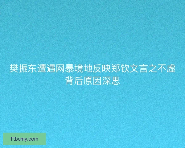 樊振东遭遇网暴境地反映郑钦文言之不虚背后原因深思