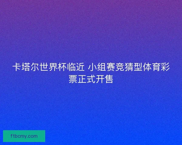 卡塔尔世界杯临近 小组赛竞猜型体育彩票正式开售